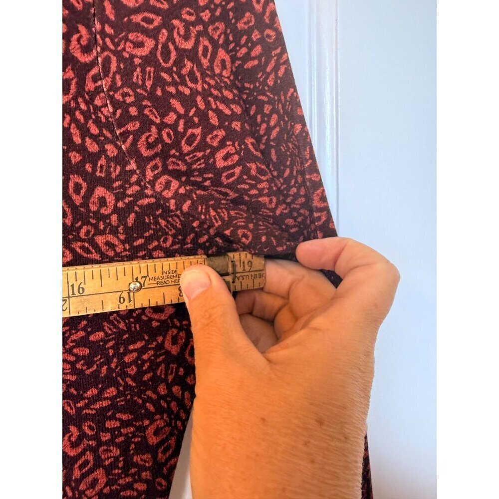 Ted Baker Junior's Red Patterned Stretchy High Neck Long Sleeve Top - Size 3 - Picture 10 of 10
